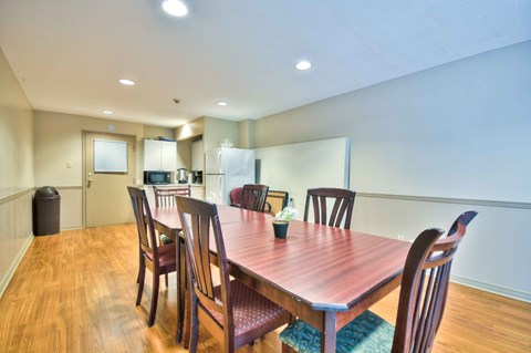 Britannia by the Bay in Ottawa, ON social room with kitchenette and dining area