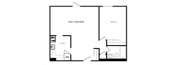 Cambridge Place in Toronto 1 bed 1 bath floor plan