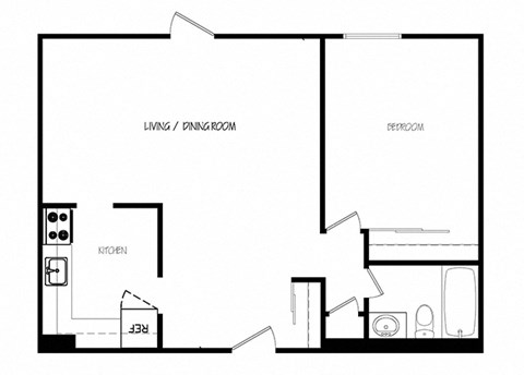 Cambridge Place in Toronto 1 bed 1 bath floor plan