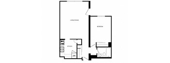 Cambridge Place in Toronto 1 bed 1 bath floor plan