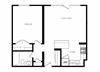 Cambridge Place in Toronto, ON open concept 1 junior bed 1 bath floor plan