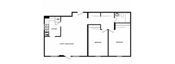 Cambridge Place in Toronto, ON 2 bed 1 bath floor plan