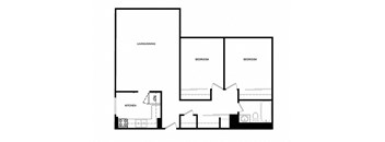 Cambridge Place in Toronto, ON 2 bed 1 bath floor plan