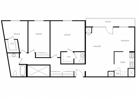 Cambridge Place in Toronto, ON 3 bed 2 bath floor plan