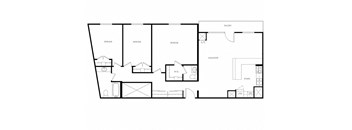 Cambridge Place in Toronto, ON open concept 3 bed 2 bath floor plan