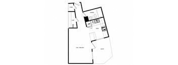 Cambridge Place in Toronto, ON bachelor 1 bathroom floorplan