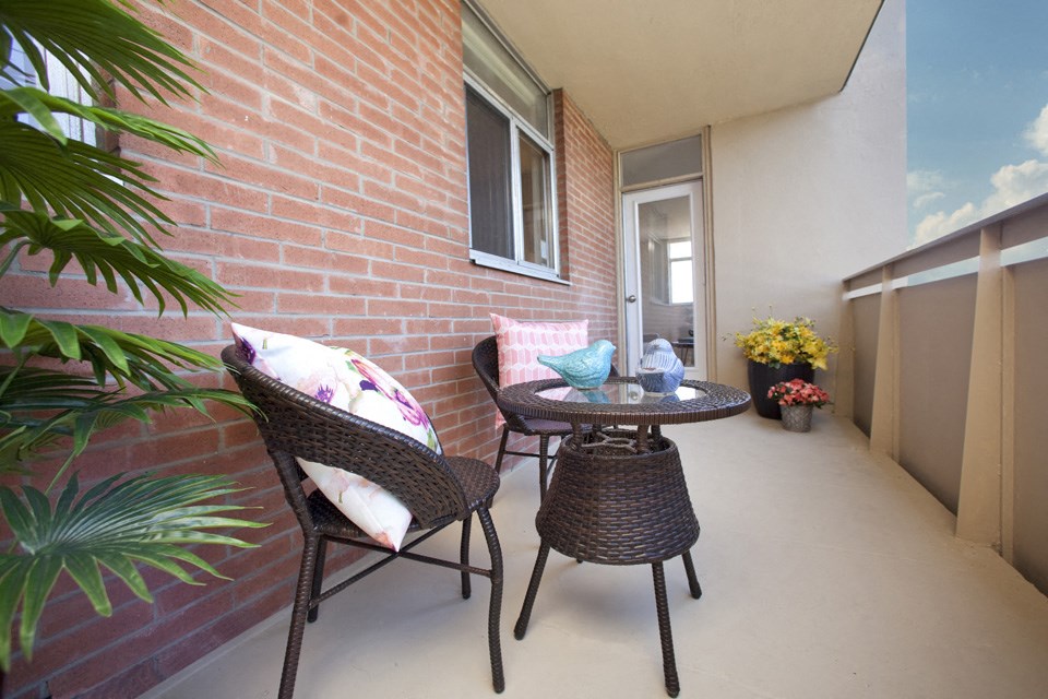 Cambridge Place Apartments private balcony in Scarborough, ON