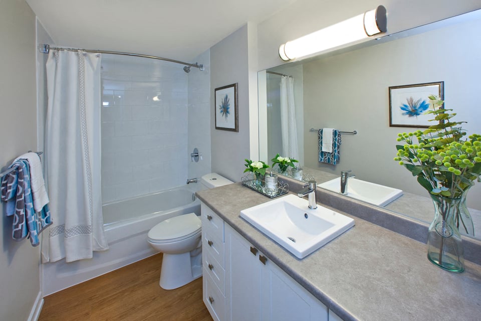 Carriage Hill in Oshawa, ON bathroom with plenty of cabinet storage