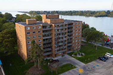 Dalhousie Place exterior image of building with view of the water in Amherstburg, ON
