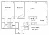 Two bedroom, two bathroom apartment layout at Edgehill Apartments in Edmonton, AB