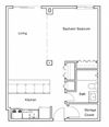 Bachelor, one bathroom apartment layout at Edgehill Apartments in Edmonton, AB