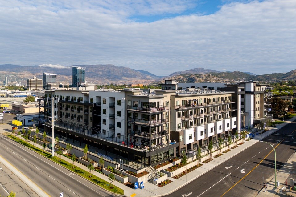Luxury apartments exterior building The Ambrosi BC Kelowna.
