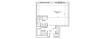 Bachelor studio apartment floor plan at Fairway Towers in Sarnia