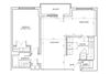 One bedroom 1 bathroom floor plan at Fairway Towers in Sarnia