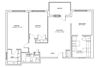Two bedroom, one bathroom apartment layout at Fairway Towers in Sarnia, ON