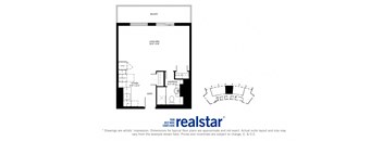 Harbourview Apartments bachelor floorplan variation C in Oakville, ON