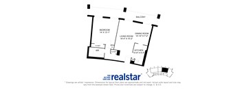 Harbourview Apartments 1-bedroom, 1-bath layout variation A in Oakville, ON