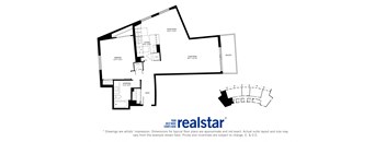 Harbourview Apartments 1-bedroom, 1-bath layout variation D in Oakville, ON