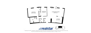 Harbourview Apartments 2-bedroom, 1-bath layout variation D in Oakville, ON