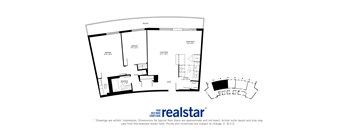 Harbourview Apartments 2-bedroom, 1-bath layout variation E in Oakville, ON