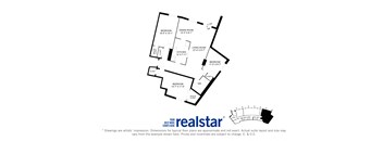 Harbourview Apartments 3-bedroom, 1-bath layout variation A in Oakville, ON