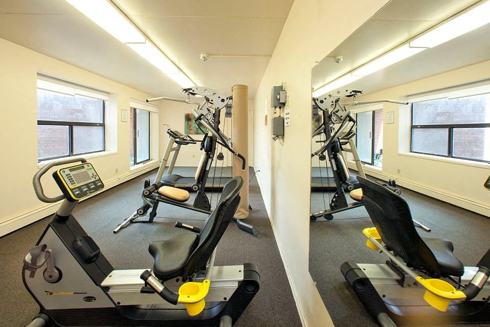 Bright gym at Hillcrest Terrace in St. Catharines, ON