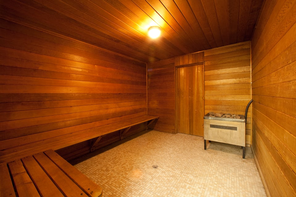 Indoor sauna at Hillcrest Terrace in St. Catharines, ON