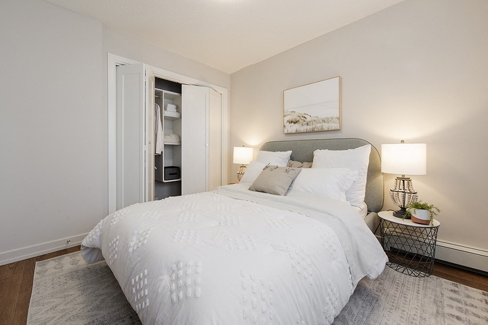 Horizon Towers in Burnaby, BC well lit bedroom with window