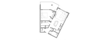 Hoylake Apartments 1 bedroom, 1 bathroom  floor plan variation B in Victoria, BC