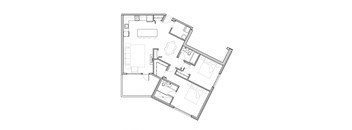 Hoylake Apartments 2 bedroom, 2 bathroom floor plan variation C in Victoria, BC