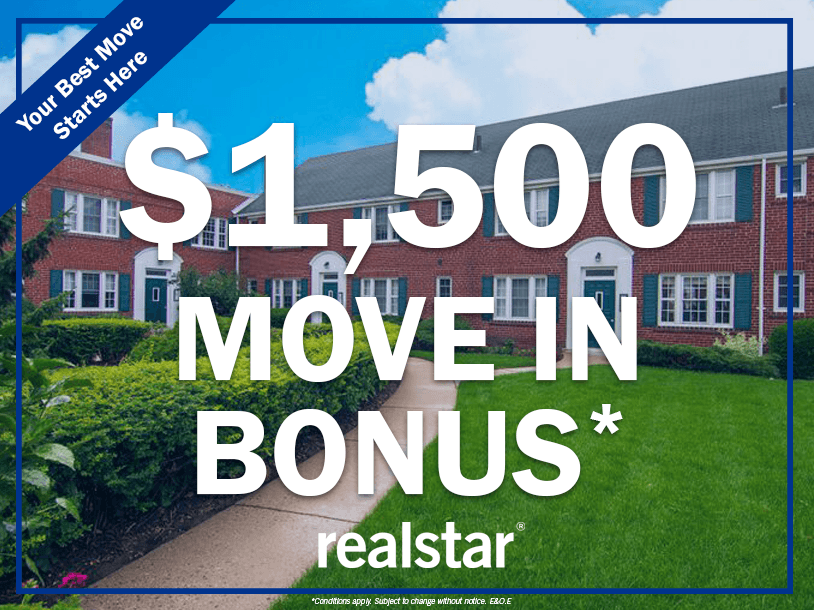 a picture of a house with the words 500 move in bonus bonus real estate