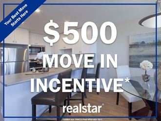 a 500 move in incentive applies to a home with a kitchen and dining room