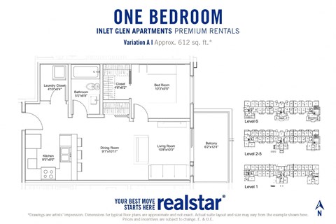 Inlet Glen Apartments in Port Moody, BC 1 bed 1 bath floor plan A