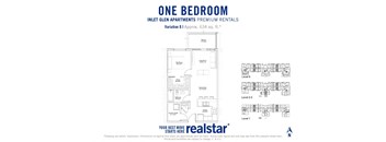 Inlet Glen Apartments in Port Moody, BC 1 bed 1 bath floor plan B