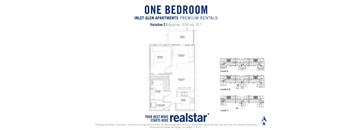 Inlet Glen Apartments in Port Moody, BC 1 bed 1 bath floor plan C