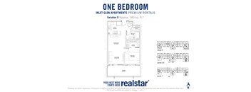 Inlet Glen Apartments in Port Moody, BC 1 bed 1 bath floor plan E