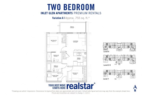 Inlet Glen Apartments in Port Moody, BC 2 bed 2 bath floor plan A