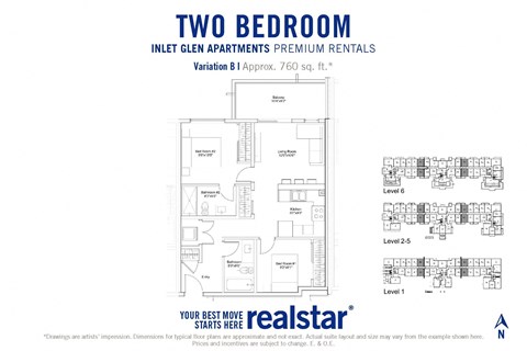 Inlet Glen Apartments in Port Moody, BC 2 bed 2 bath floor plan B