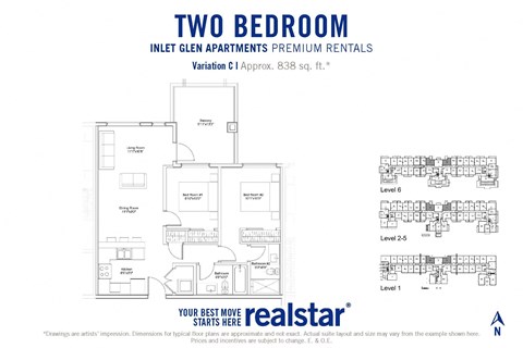 Inlet Glen Apartments in Port Moody, BC 2 bed 2 bath floor plan C