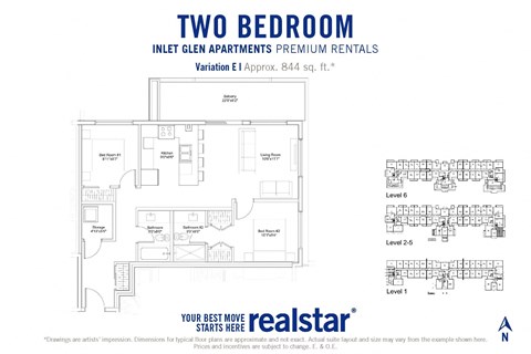 Inlet Glen Apartments in Port Moody, BC 2 bed 2 bath floor plan E