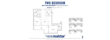 Inlet Glen Apartments in Port Moody, BC 2 bed 2 bath floor plan F