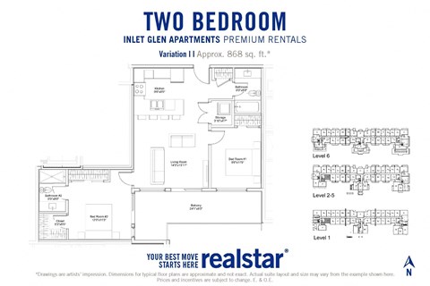 Inlet Glen Apartments in Port Moody, BC 2 bed 2 bath floor plan I