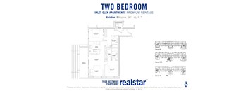 Inlet Glen Apartments in Port Moody, BC 2 bed 2 bath floor plan J