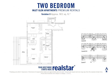 Inlet Glen Apartments in Port Moody, BC 2 bed 2 bath floor plan J