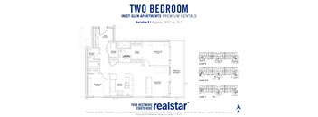 Inlet Glen Apartments in Port Moody, BC 2 bed 2 bath floor plan K