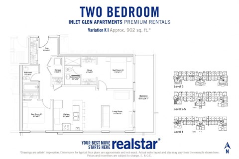 Inlet Glen Apartments in Port Moody, BC 2 bed 2 bath floor plan K