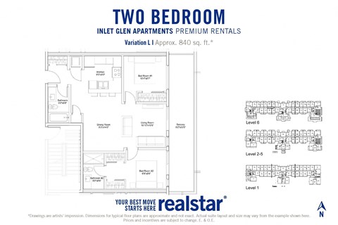 Inlet Glen Apartments in Port Moody, BC 2 bed 2 bath floor plan L
