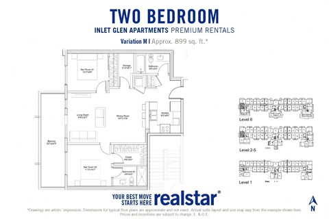 Inlet Glen Apartments in Port Moody, BC 2 bed 2 bath floor plan M
