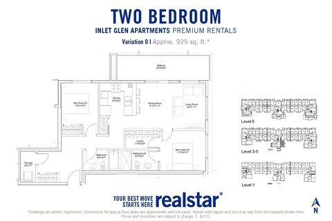 Inlet Glen Apartments in Port Moody, BC 2 bed 2 bath floor plan O