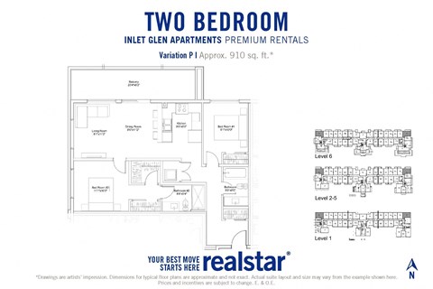 Inlet Glen Apartments in Port Moody, BC 2 bed 2 bath floor plan P